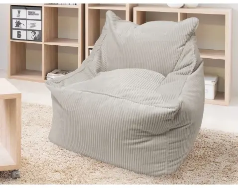 Sedací vak Norvik, krémová štruktúrovaná látka%