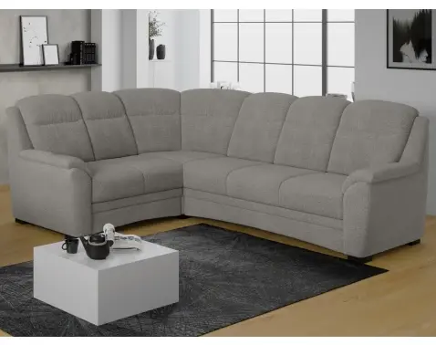 Rohová sedacia súprava Bruno, svetlo šedá látka, pravý roh%