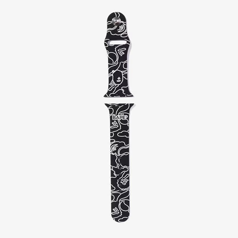 A BATHING APE Neon Camo Watch Band Black M
