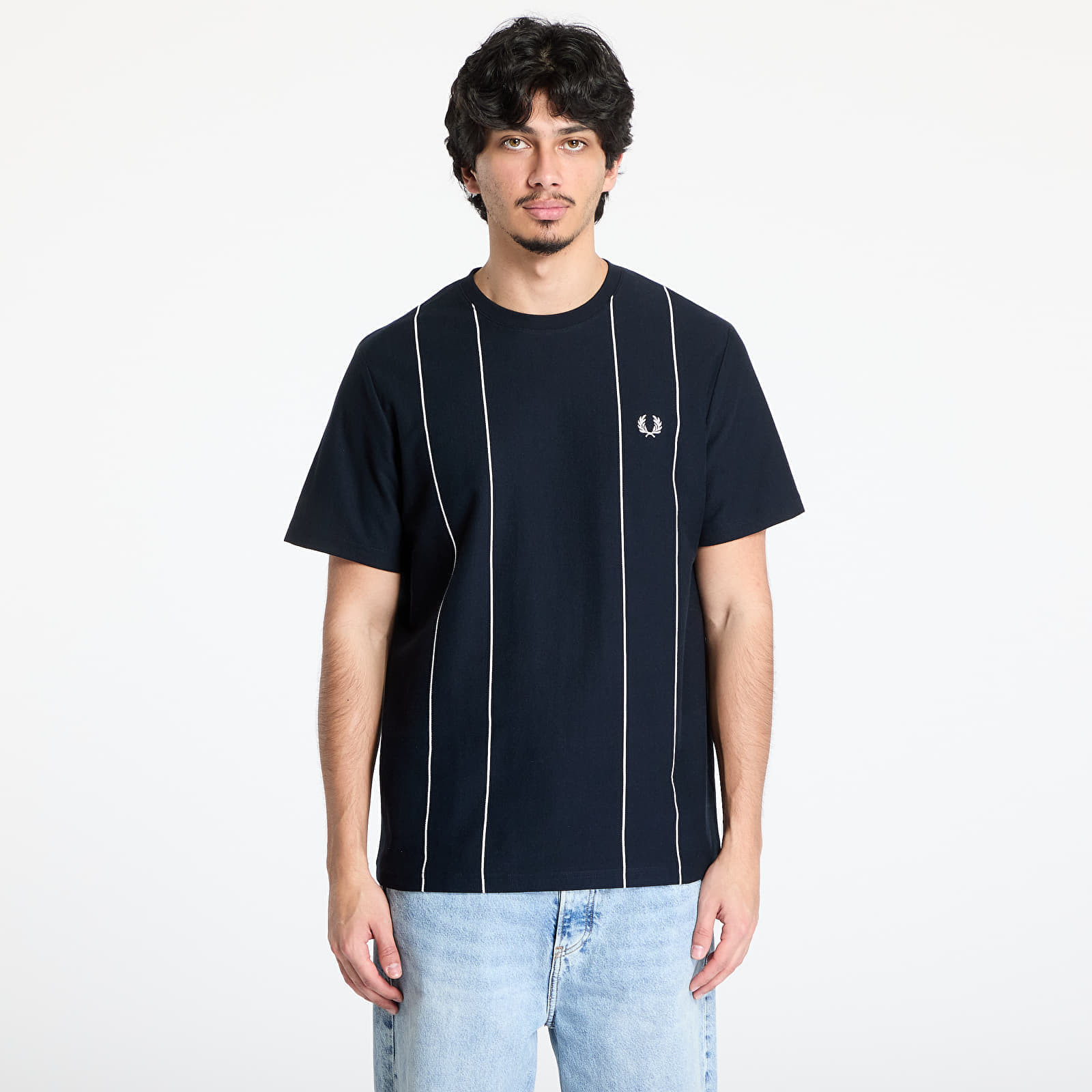 Tričko FRED PERRY Pinstripe T-Shirt Navy S