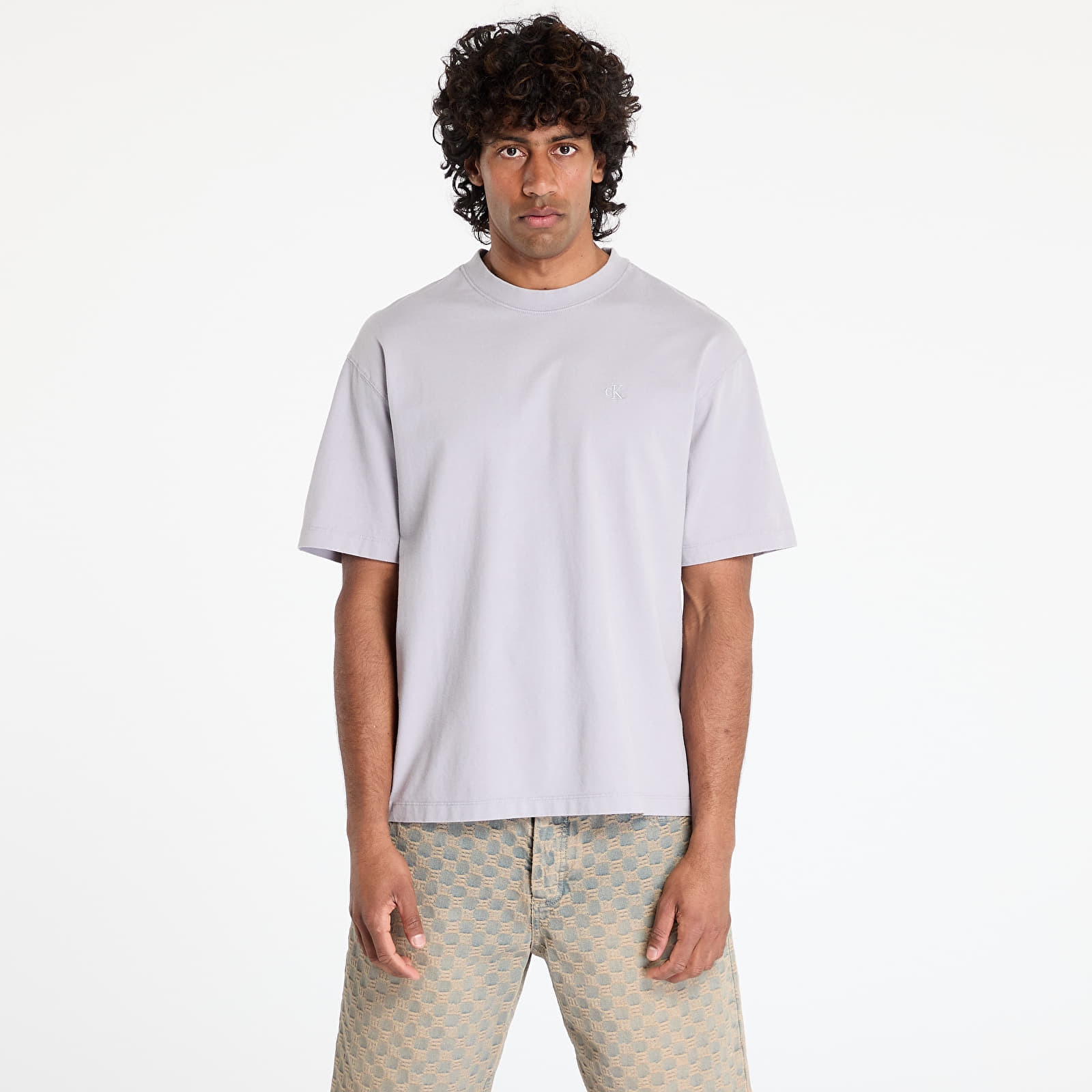 Tričko Calvin Klein Jeans 16S Jersey Washed Tee Lilac Gray S
