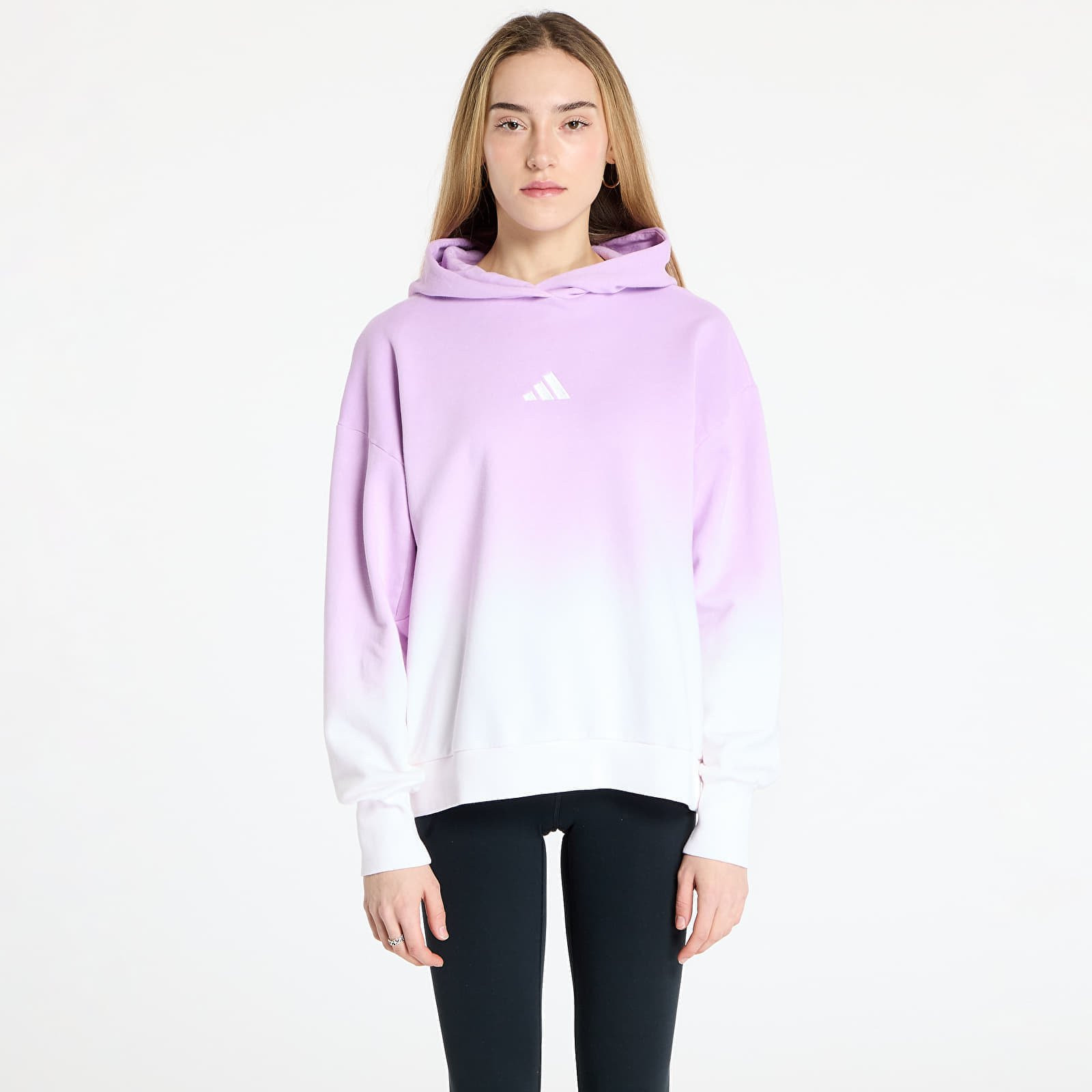 Mikina adidas All Szn Loose Dip Dye Hoodie White/ Bliss Lilac S