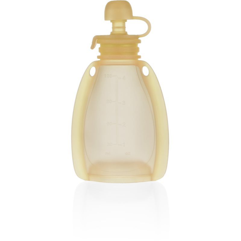 Zopa Silicone Refillable Baby Food Pouch kapsička na jedlo 0 m+ Transparent Yellow 120 ml