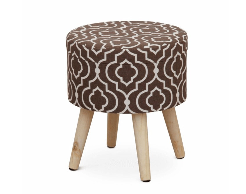 Tempo Kondela Taburetka DARLA Typ 1 | hnedá/biela vzor