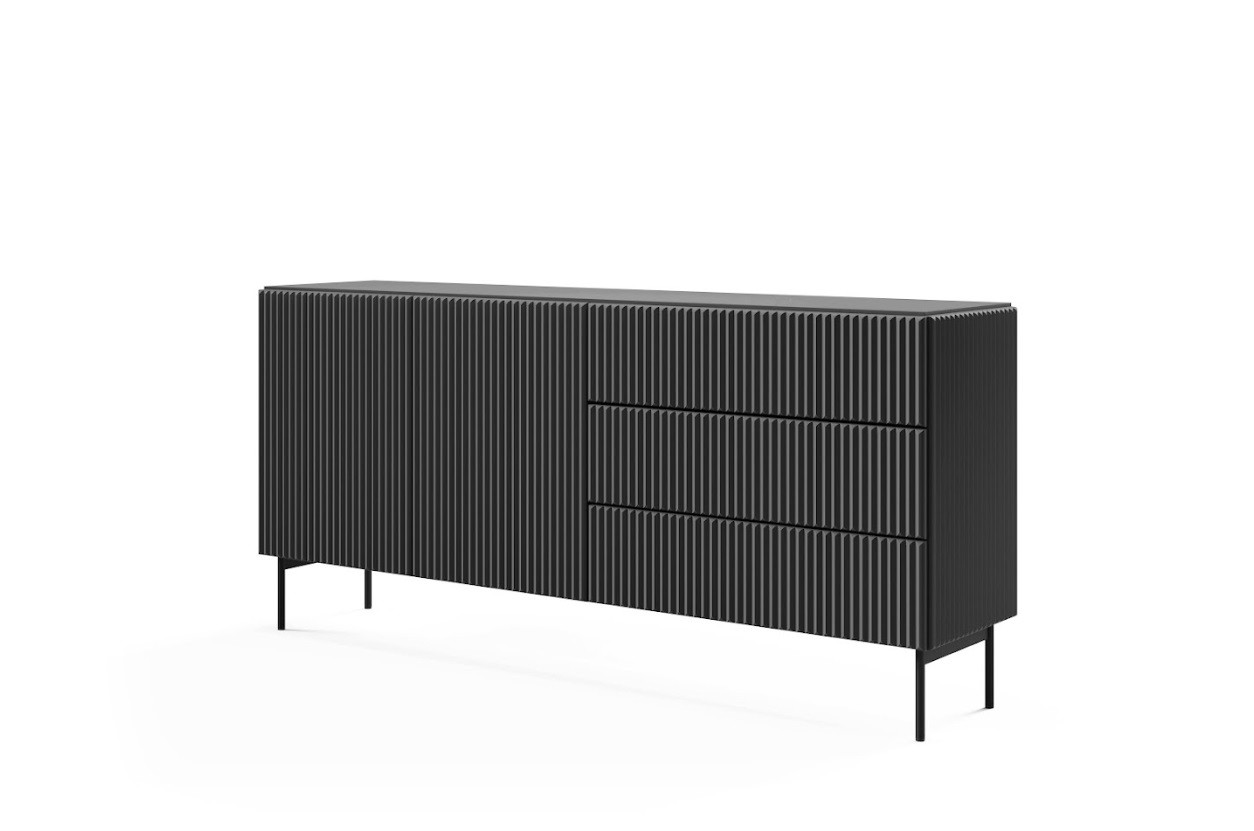 ArtLas Komoda POLY 177 2D3S | čierna