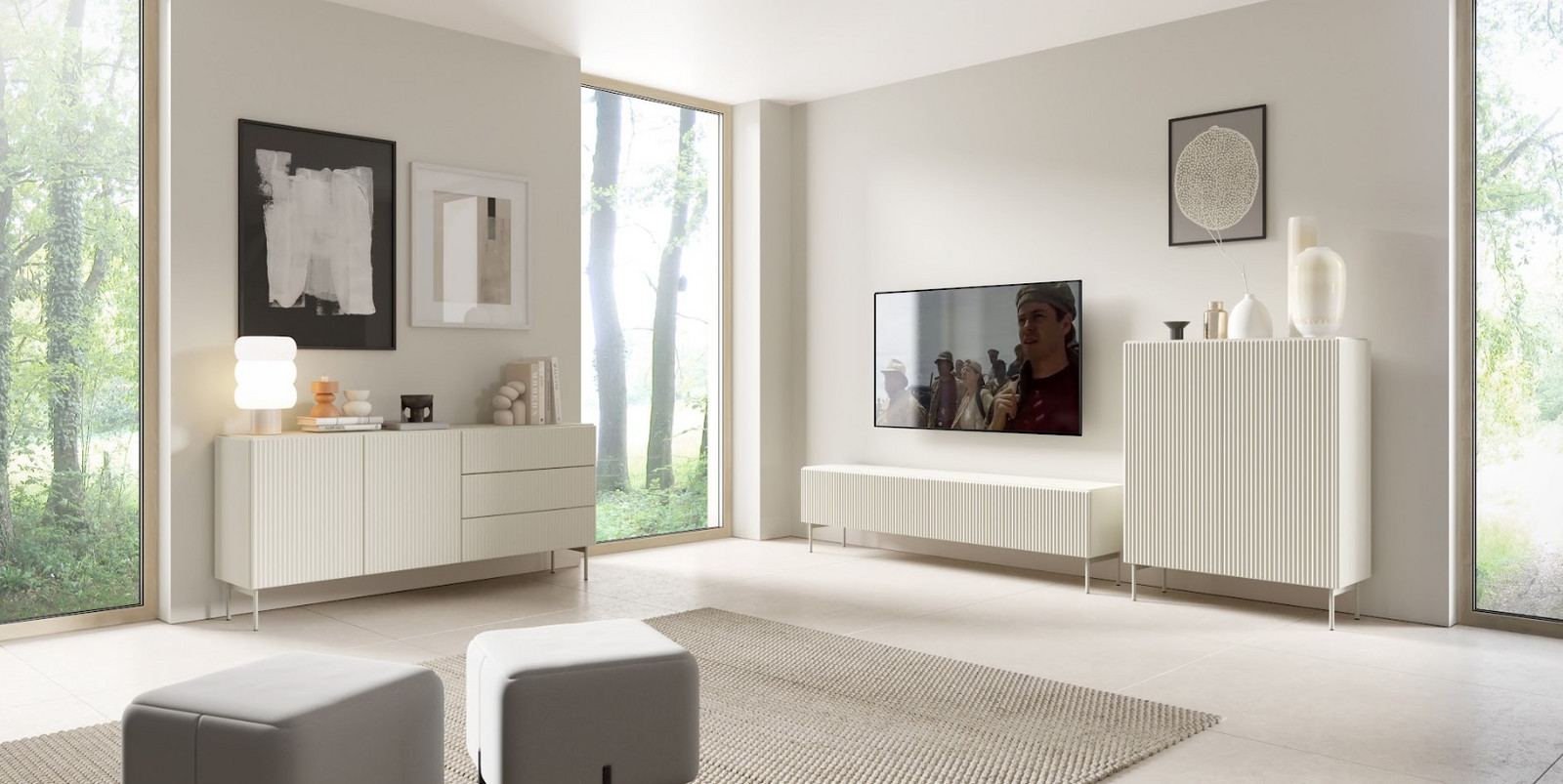 ArtLas Obývacia stena POLY | cashmere