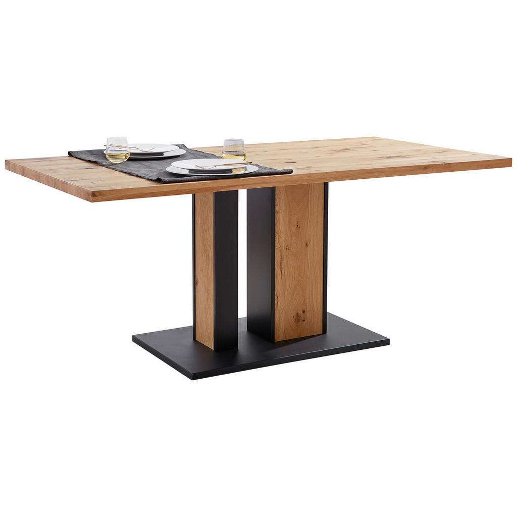 Linea Natura JEDÁLENSKÝ STÔL, divoký dub, antracitová, čierna, farba duba, 200/90/76 cm