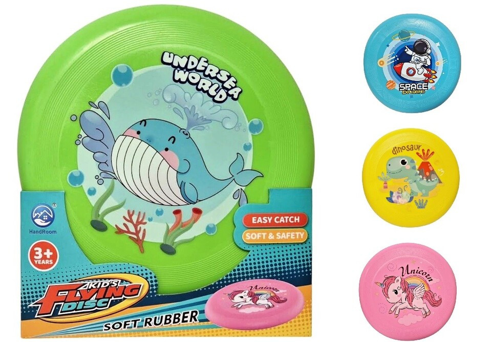 Lietajúci tanier s obrázkom 18cm - náhodná