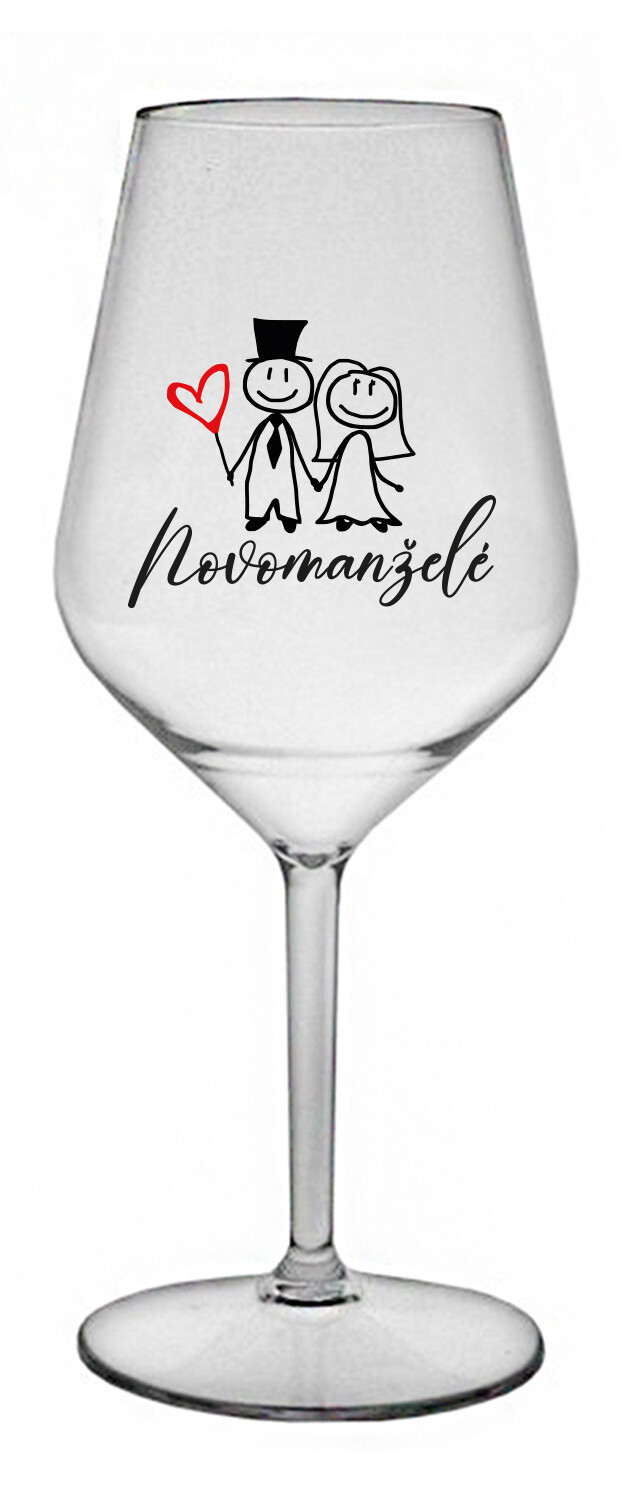 NOVOMANŽELÉ - čirá nerozbitná sklenice na víno 470 ml