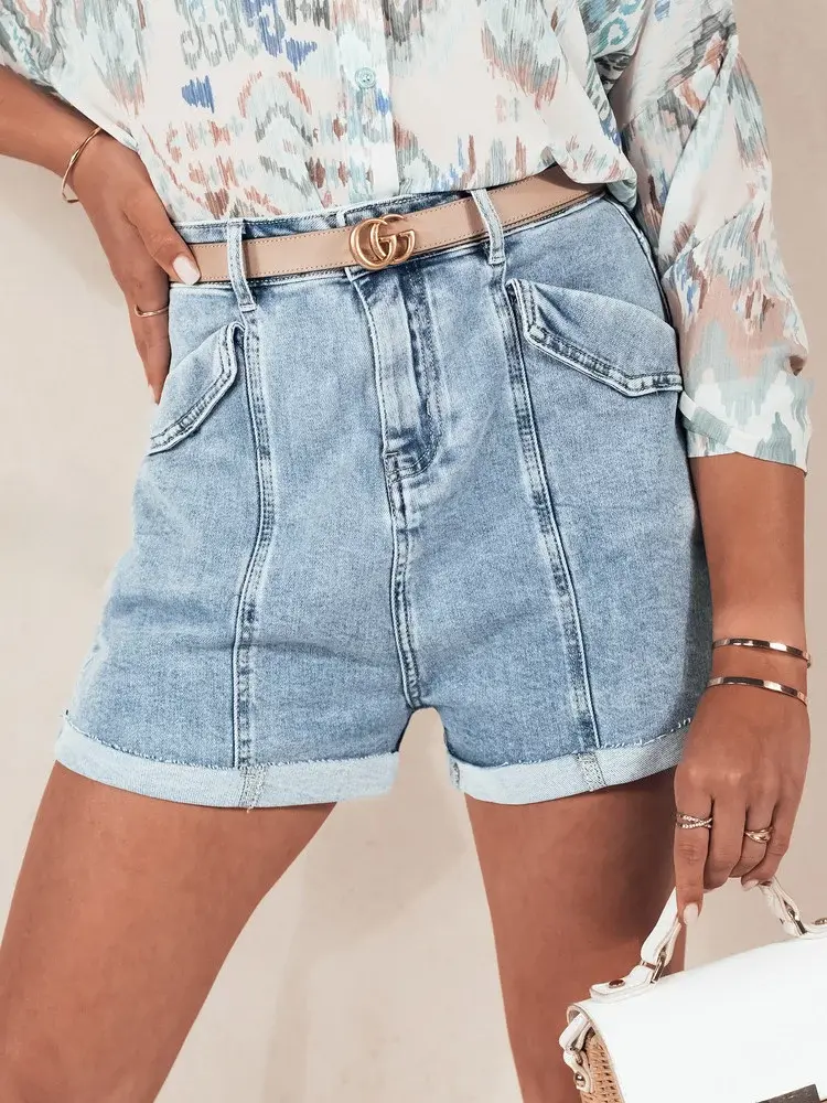 DENIMCUTS dámske džínsové šortky modré Dstreet SY0334 S