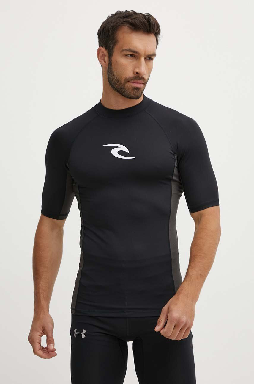 Plavecké tričko Rip Curl čierna farba