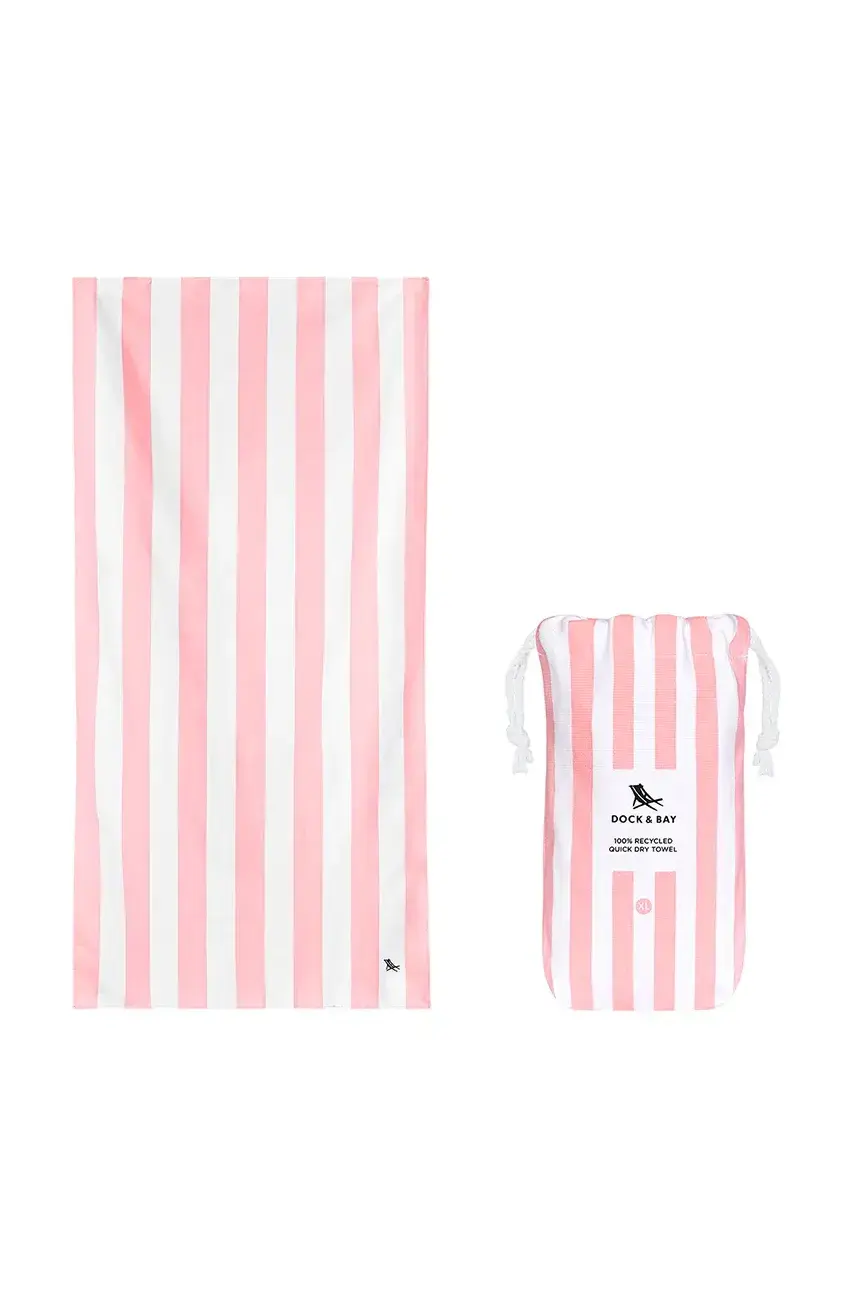 Rýchloschnúci plážový uterák Dock & Bay Malibu Pink 200 x 90 cm ružová farba, 0