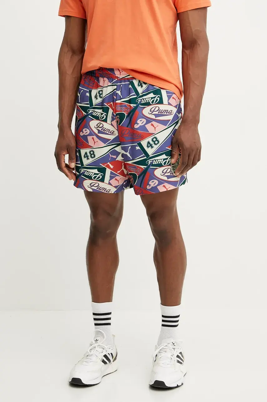 Šortky Puma pánske, fialová farba, 629630
