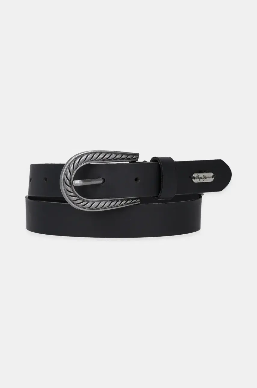 Opasok Pepe Jeans CAMILA BELT dámsky, čierna farba, PL020863
