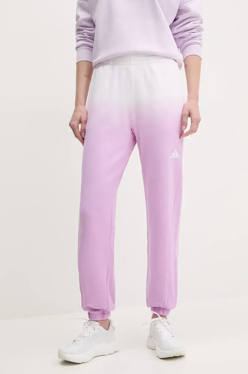 Bavlnené tepláky adidas ALL SZN Dip Dye fialová farba, vzorované, JJ4586