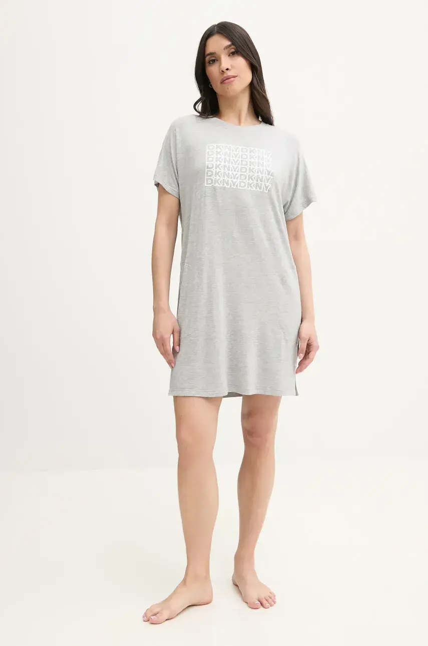Nočná košeľa Dkny dámska, šedá farba, YI30044