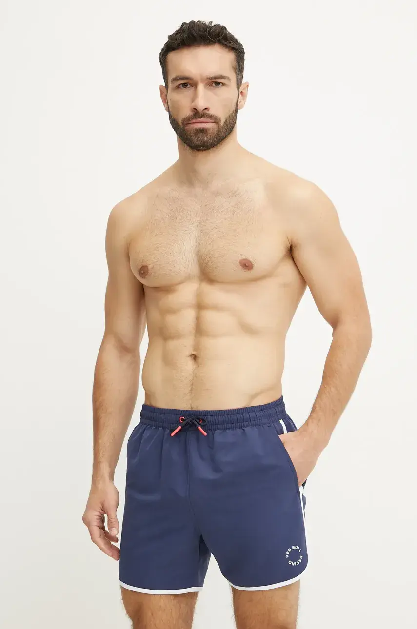 Plavkové šortky Red Bull Racing x Pepe Jeans RBR PIPING tmavomodrá farba, RMB10002