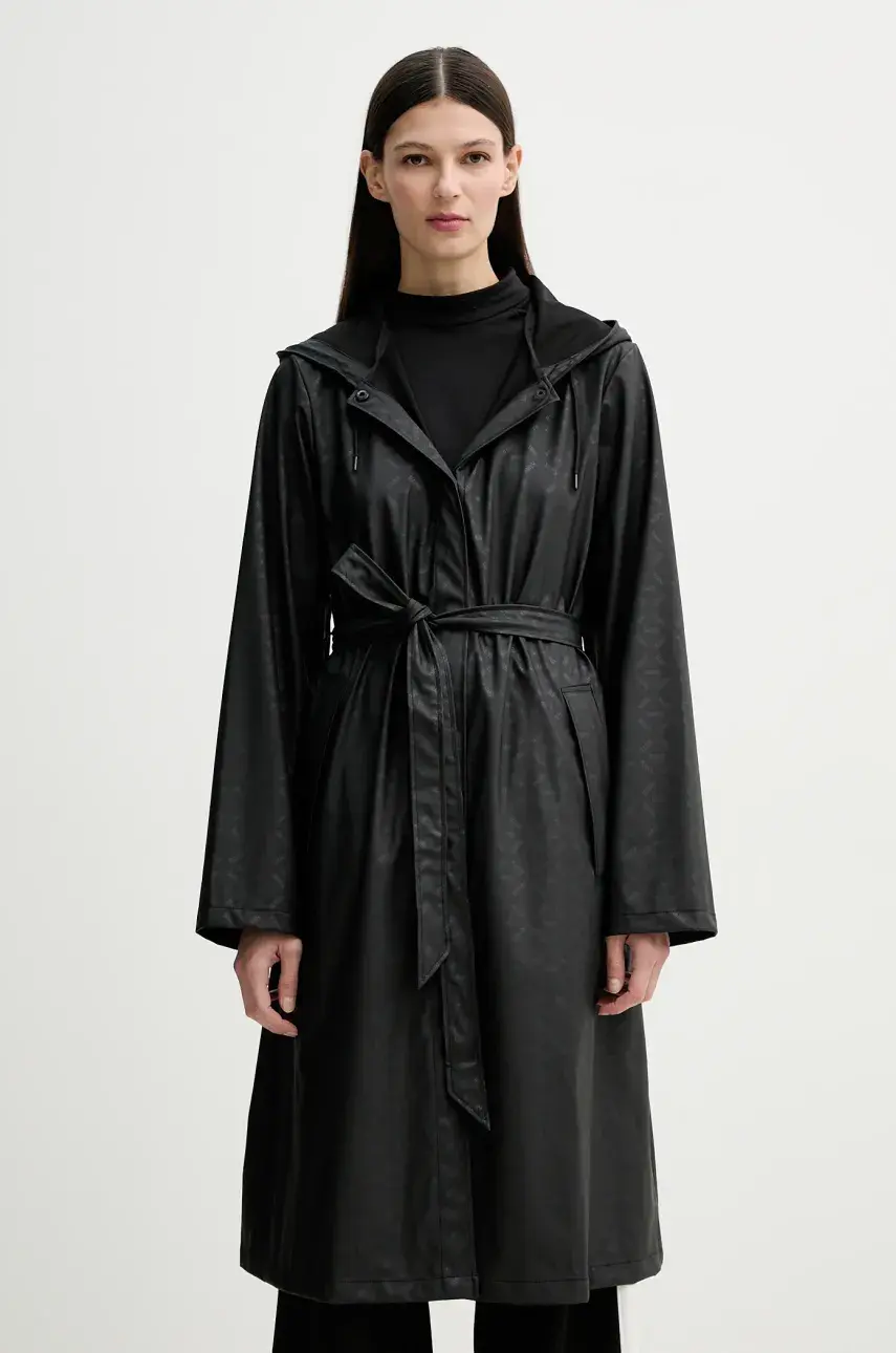 Bunda Rains A-Line Longer W Jacket W3 čierna farba, prechodná, 12040