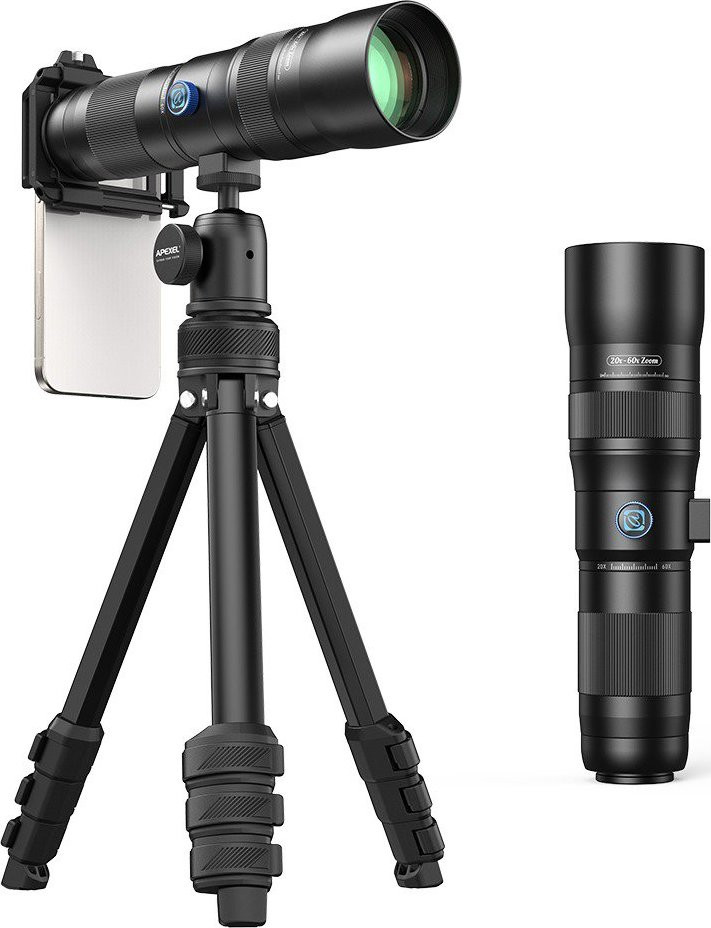 Apexel 20-60X Zoom Lens with Extendable Tripod