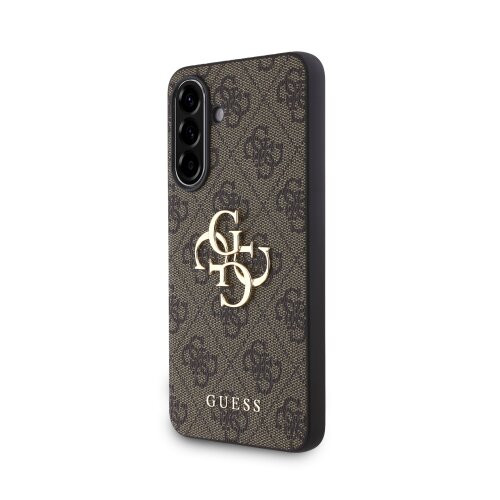 Guess PU 4G Metal Logo Zadní Kryt pro Samsung Galaxy A56 Brown