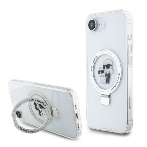 Karl Lagerfeld Ringstand Karl and Choupette MagSafe Zadní Kryt pro iPhone 16e White