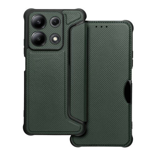 Puzdro Razor Book Xiaomi Redmi Note 13 4G - tmavo-zelené