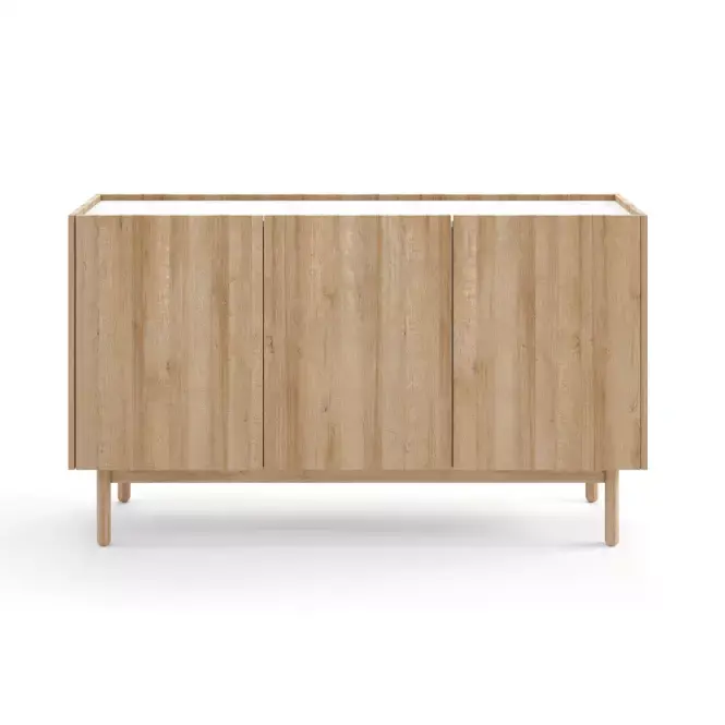 Komoda Boho La 144x83 cm dub riviéra/bílý mramor