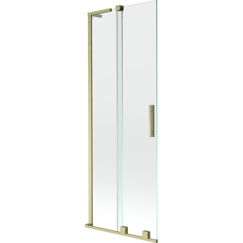 MEXEN/S - Velar L dvojkrídlová posuvná vaňová zástena 70 x 150 cm, transparent, zlatá kartáčovaná 896-070-003-01-55