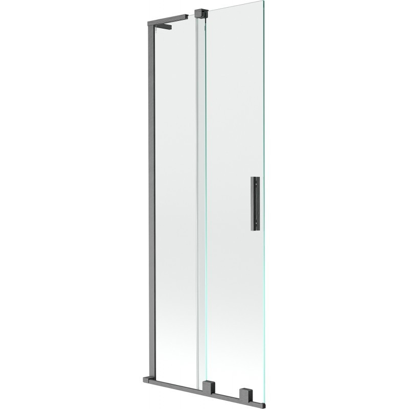 MEXEN/S - Velar L dvojkrídlová posuvná vaňová zástena 70 x 150 cm, transparent, grafit kartáčovaná 896-070-003-01-66