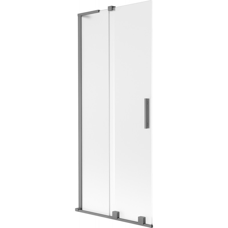 MEXEN/S - Velar L dvojkrídlová posuvná vaňová zástena 80 x 150 cm, dekor, grafit metal 896-080-003-31-95