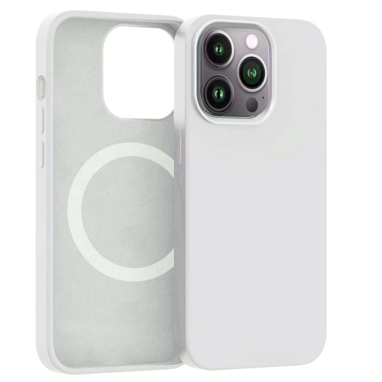 Silikónový kryt CARNEVAL SNAP pre iPhone 13 Pro Max s MagSafe - biela