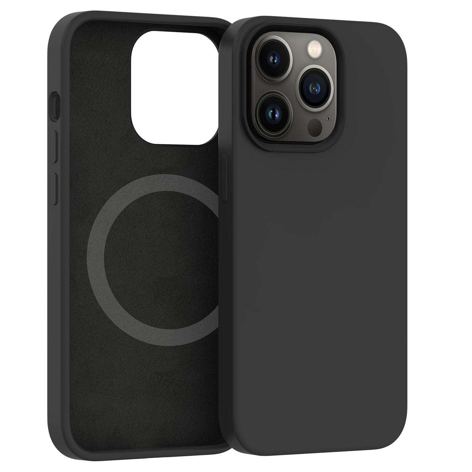 Silikónový kryt CARNEVAL SNAP pre iPhone 13 Pro Max s MagSafe - čierna