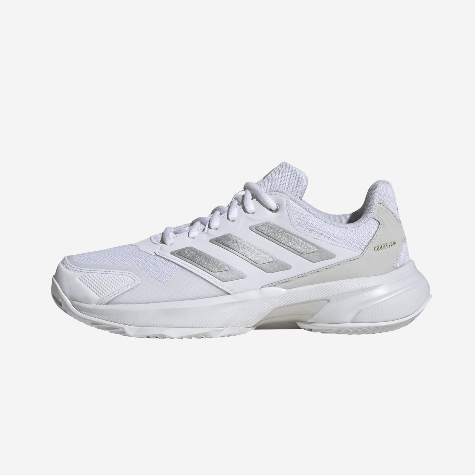ADIDAS Courtjam Control 3 dámska tenisová obuv na antuku bielo-strieborná