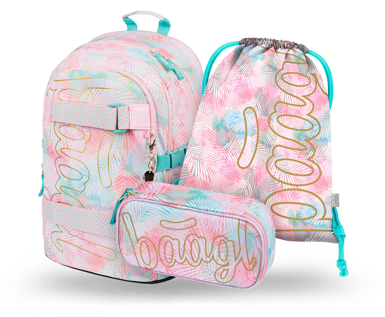 Školský 3 set - batoh, peračník, vrecko BAAGL Skate Sunset - 25 L