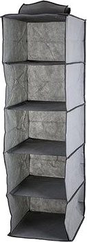 Verk 01327 Závesný organizér s 5 priehradkami 30 × 30 × 100 cm sivá