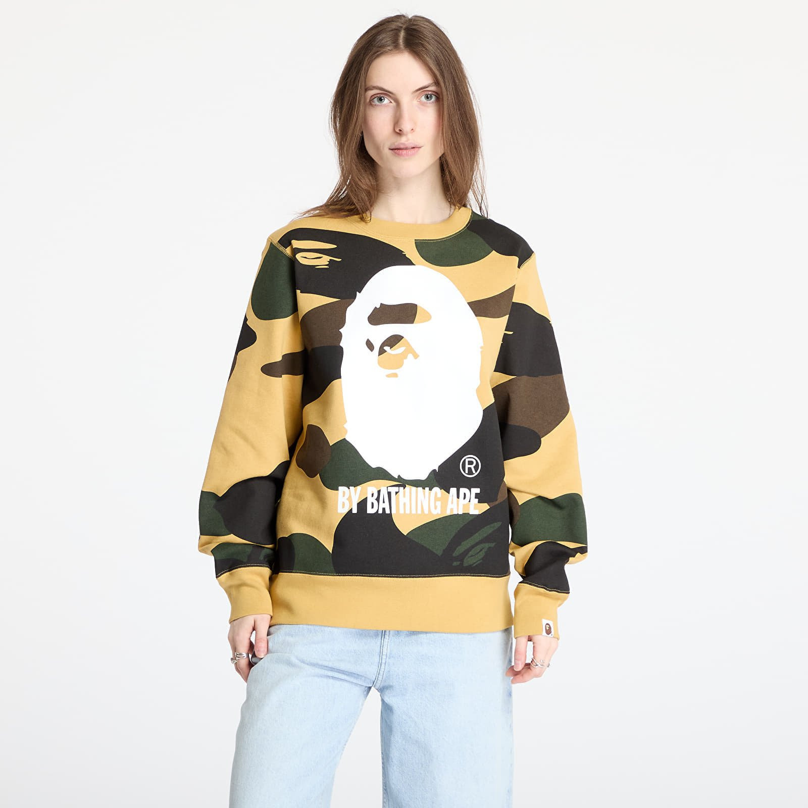 Mikina A BATHING APE Giant 1St Camo By Bathing Ape Crewneck Sweatshirt UNISEX Yellow L