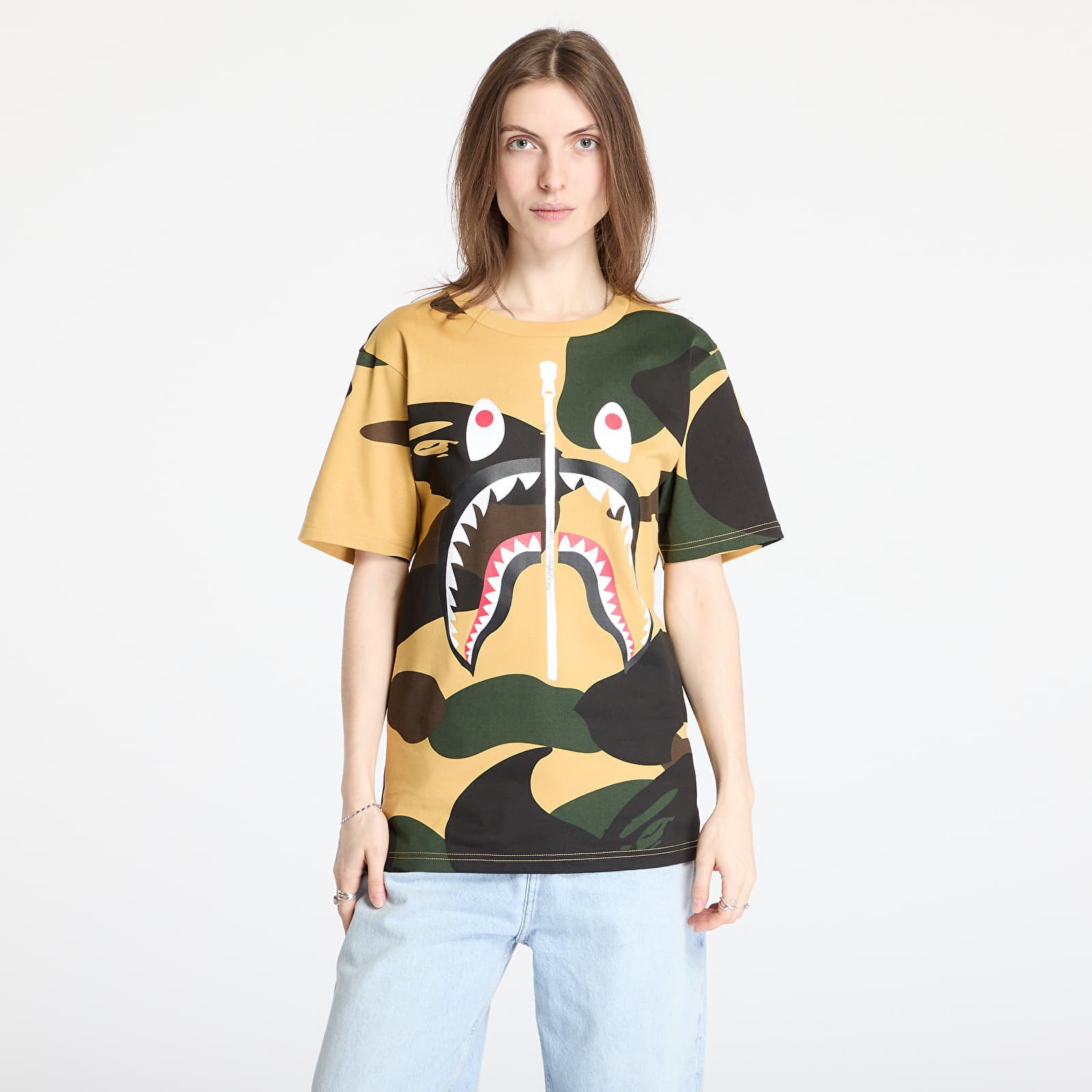 Tričko A BATHING APE Giant 1St Camo Shark Tee UNISEX Yellow M