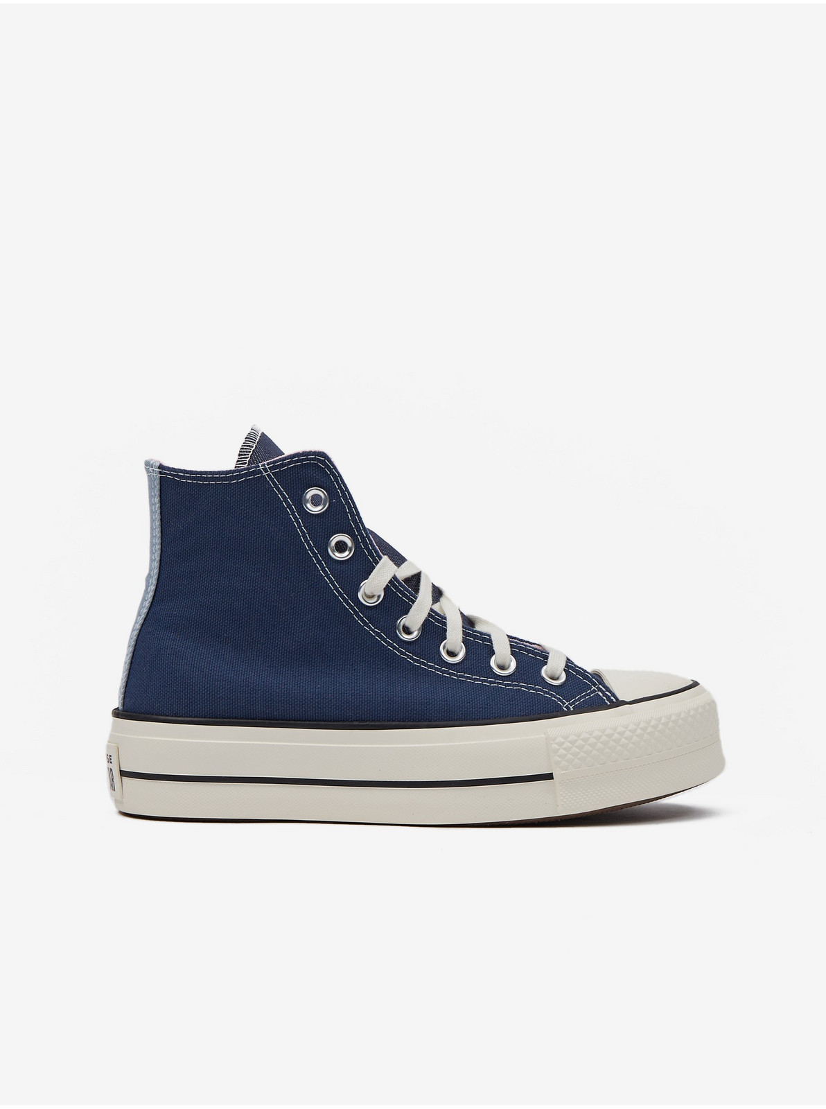 Dark blue women's ankle sneakers on the Converse Chuck platform - Women's