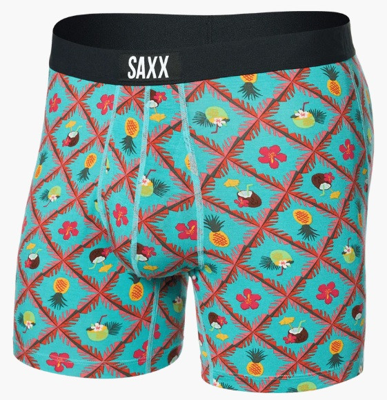 Saxx ULTRA SUPER SOFT BOXER BRIEF FLY pina colada plaid-aqua Veľkosť: L