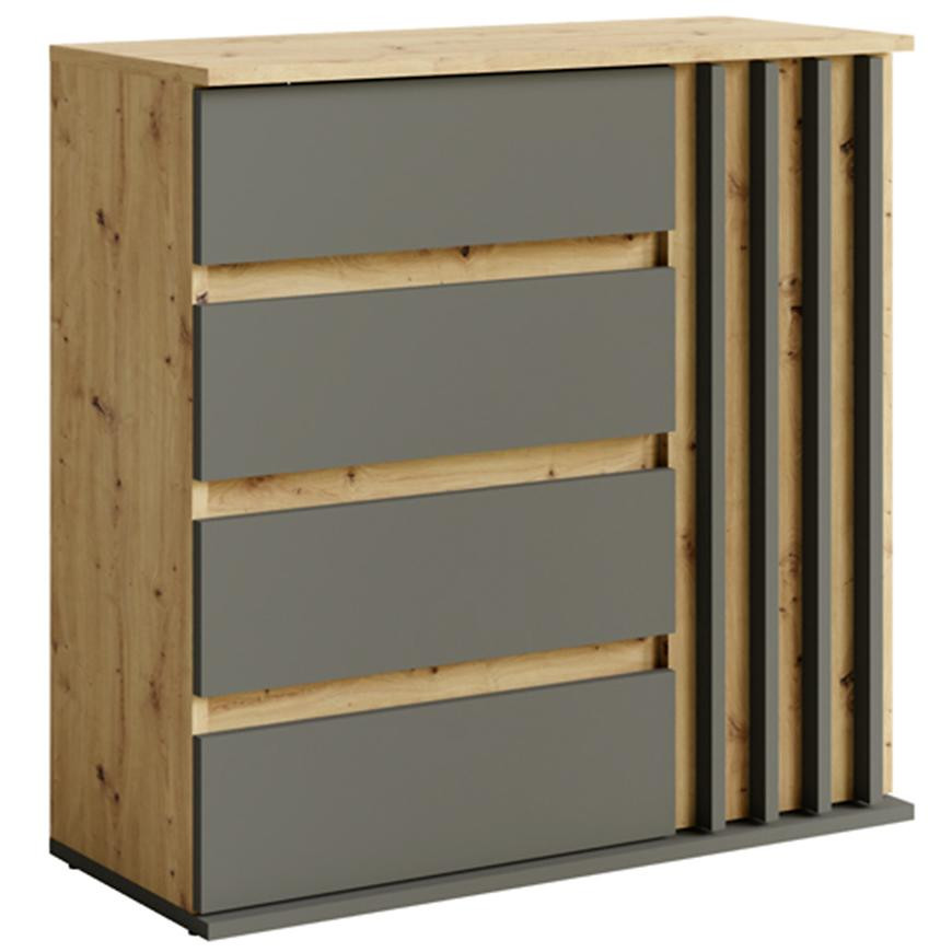 Komoda Doris 1d4s Dub Artisan/Šedá