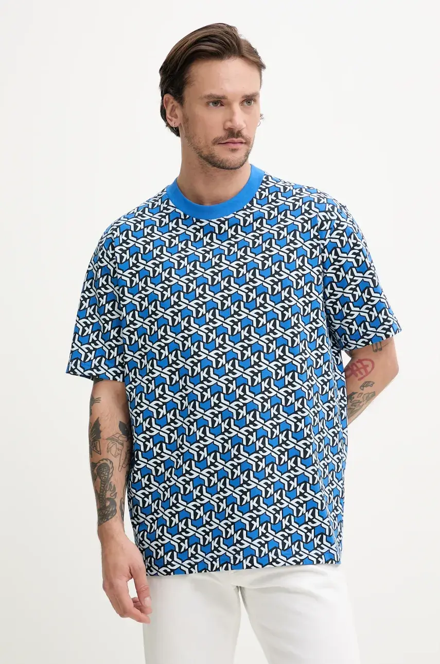Bavlnené tričko Karl Lagerfeld Jeans pánske, vzorované, A2M17044