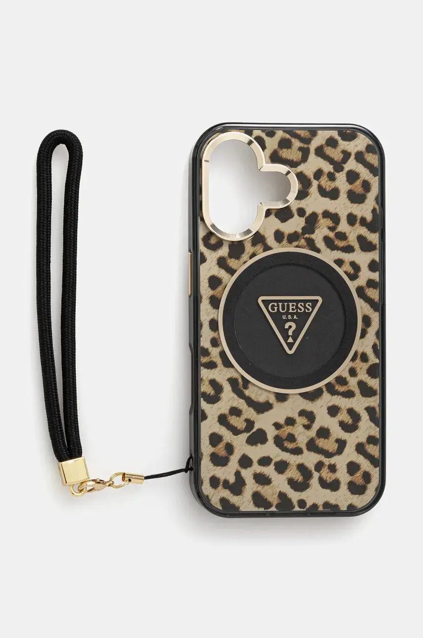 Puzdro na mobil Guess iPhone 16 hnedá farba, GUHMP16SHLORSSW