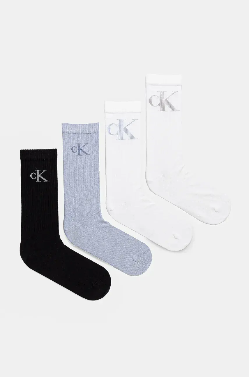 Ponožky Calvin Klein Jeans 4-pak pánske, biela farba, 701235865