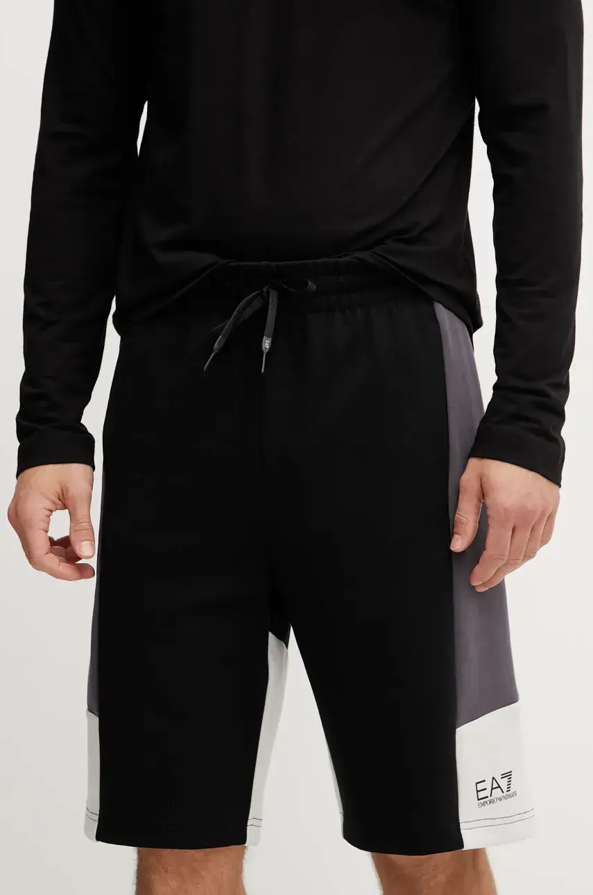 Šortky EA7 Emporio Armani pánske, čierna farba, AF12660.7M000280