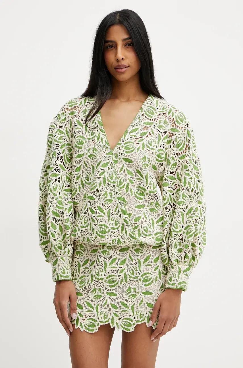 Šaty Luisa Spagnoli zelená farba, mini, oversize, 542278