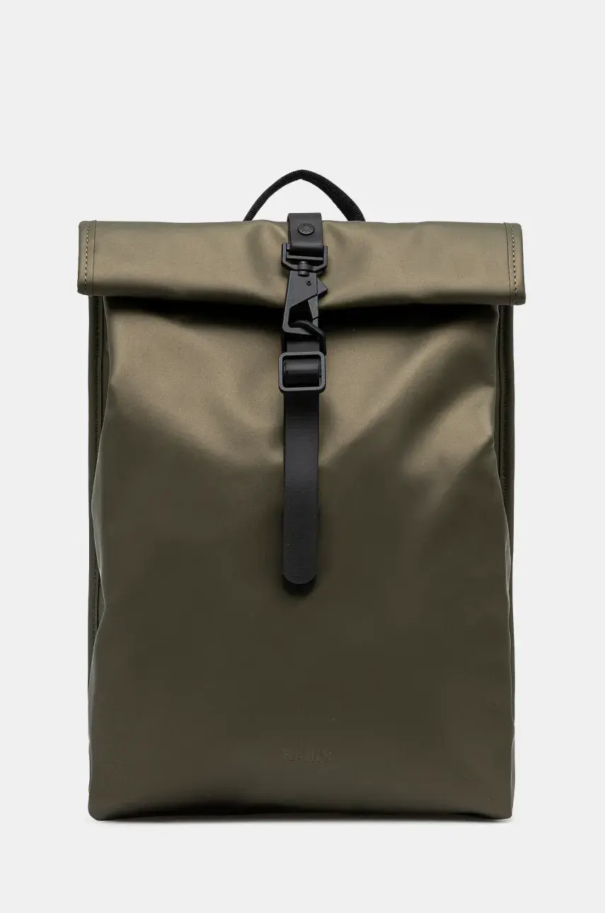Ruksak Rains Rolltop Rucksack Mini W3 zelená farba, veľký, jednofarebný, 13330