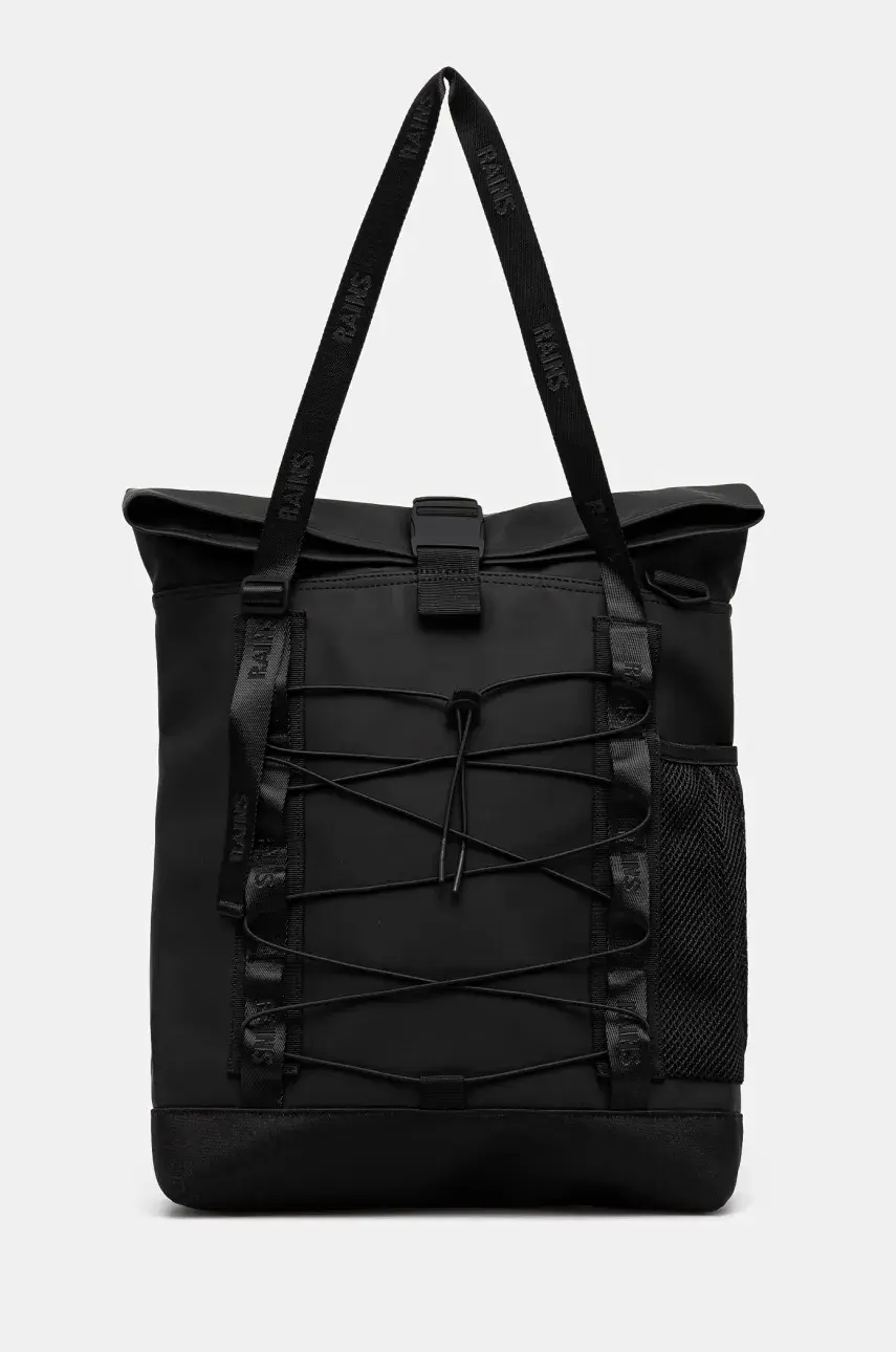 Taška Rains Trail Rolltop Tote Bag W3 čierna farba, 13390