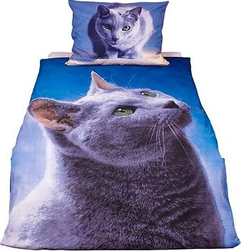 TopProstěradla 3D bavlněné povlečení 140×200+70×90 Dark cat