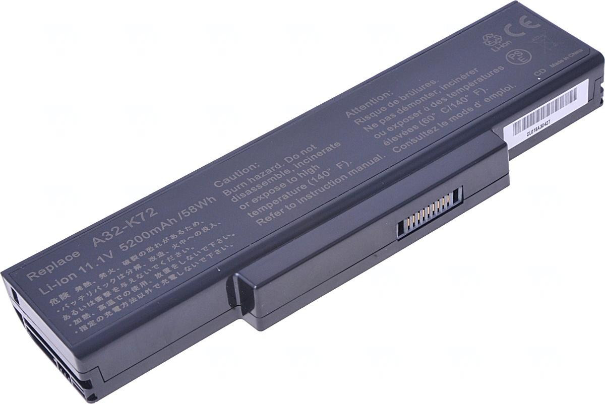 Batéria T6 Power Asus K72, K73, A72, A73, N71, N73, X72, X73, X77, 5200mAh, 58Wh, 6cell