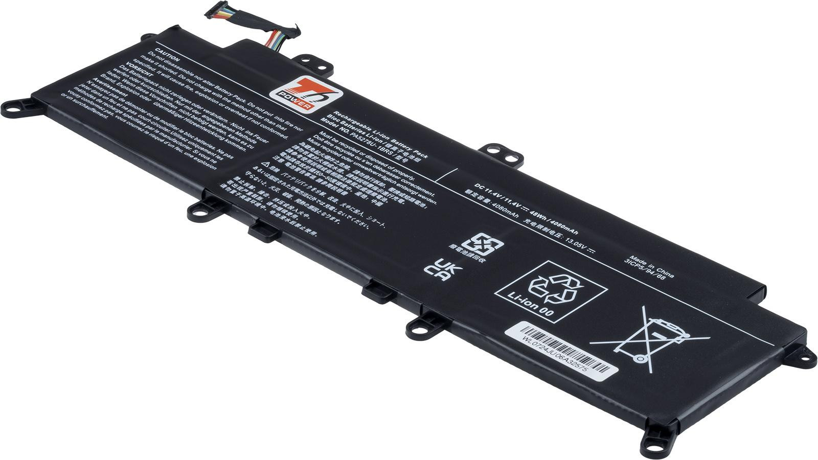 Batéria T6 Power Toshiba Portege X30-E, X30-D, Tecra X40-E, X40-D, 4080mAh, 48Wh, 3cell, Li-pol